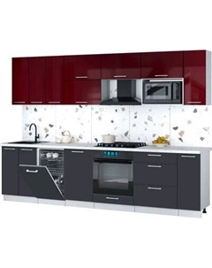 Кухонный гарнитур Интерлиния Мила Gloss 3.0-ПМ4