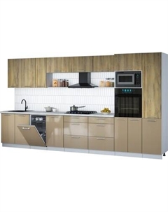 Кухонный гарнитур Интерлиния Мила Gloss 3.9-ПМ3