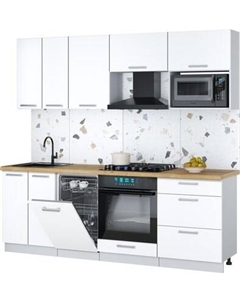 Кухонный гарнитур Интерлиния Мила Gloss 2.25-ПМ4