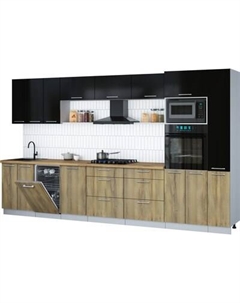 Кухонный гарнитур Интерлиния Мила Gloss 3.6-ПМ3