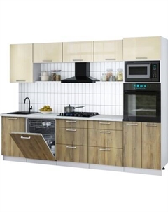 Кухонный гарнитур Интерлиния Мила Gloss 2.9-ПМ1