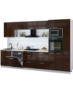 Кухонный гарнитур Интерлиния Мила Gloss 3.3-ПМ1