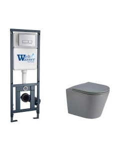 Унитаз подвесной с инсталляцией WeltWasser Marberg 410 + Salzbach 041 MT-GR + Mar 410 SE-CR Weltwasser