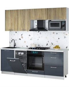 Кухонный гарнитур Интерлиния Мила Gloss 2.15-ПМ4