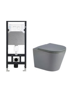 Унитаз подвесной с инсталляцией WeltWasser Amberg 506 + Salzbach 043 MT-GR + Amberg RD-WT Weltwasser