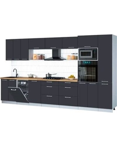 Кухонный гарнитур Интерлиния Мила Gloss 3.7-ПМ3