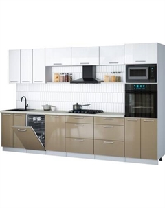 Кухонный гарнитур Интерлиния Мила Gloss 3.3-ПМ3