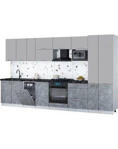Кухонный гарнитур Интерлиния Мила Gloss 3.6-ПМ4