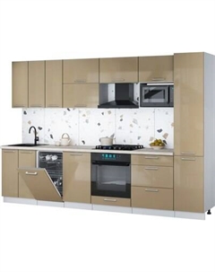 Кухонный гарнитур Интерлиния Мила Gloss 3.1-ПМ4