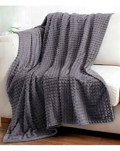 Плед Бояртекс Велсофт с тиснением 190гр Соты Графит 18-3905