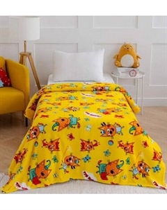 Плед Павлинка Три Кота желтый 150x100