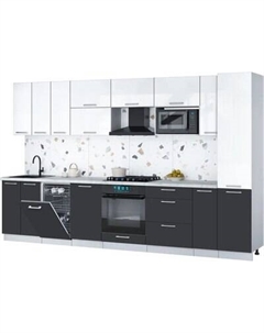 Кухонный гарнитур Интерлиния Мила Gloss 3.4-ПМ4