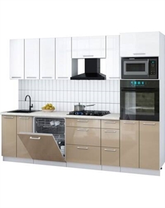 Кухонный гарнитур Интерлиния Мила Gloss 2.7-ПМ1