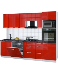 Кухонный гарнитур Интерлиния Мила Gloss 2.7-ПМ1