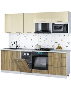 Кухонный гарнитур Интерлиния Мила Gloss 2.45-ПМ4