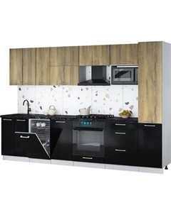 Кухонный гарнитур Интерлиния Мила Gloss 3.1-ПМ4