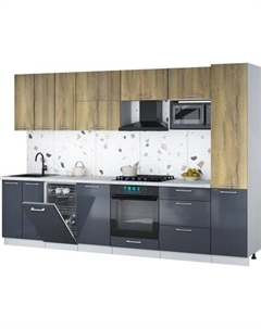Кухонный гарнитур Интерлиния Мила Gloss 3.1-ПМ4