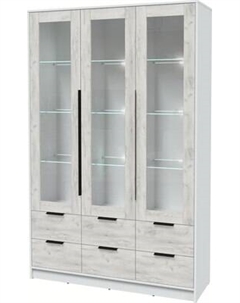 Шкаф с витриной Интерлиния Концепт КТ-ШВ3 с подсветкой