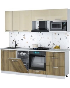 Кухонный гарнитур Интерлиния Мила Gloss 2.25-ПМ4