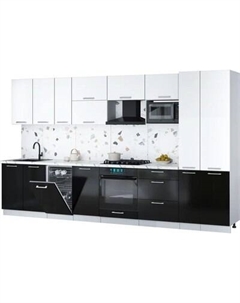 Кухонный гарнитур Интерлиния Мила Gloss 3.6-ПМ4