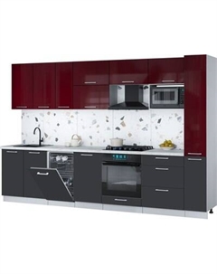 Кухонный гарнитур Интерлиния Мила Gloss 3.2-ПМ4