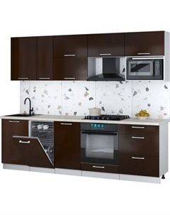 Кухонный гарнитур Интерлиния Мила Gloss 2.6-ПМ4