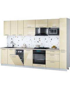 Кухонный гарнитур Интерлиния Мила Gloss 3.2-ПМ4