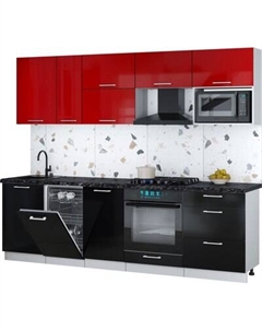 Кухонный гарнитур Интерлиния Мила Gloss 2.6-ПМ4