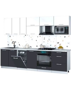 Кухонный гарнитур Интерлиния Мила Gloss 2.9-ПМ4