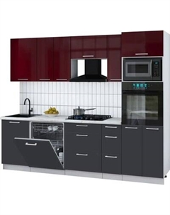 Кухонный гарнитур Интерлиния Мила Gloss 2.6-ПМ1