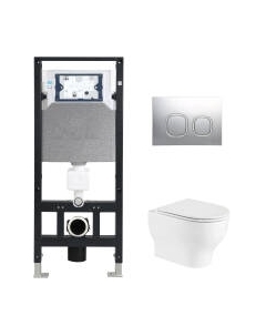 Унитаз подвесной с инсталляцией WeltWasser Amberg 506 + Erlenbach 004 GL-WT + Amberg RD-MT CR Weltwasser