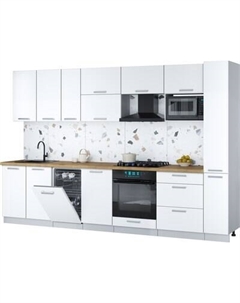 Кухонный гарнитур Интерлиния Мила Gloss 3.2-ПМ4