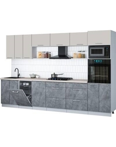 Кухонный гарнитур Интерлиния Мила Gloss 3.3-ПМ3