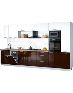 Кухонный гарнитур Интерлиния Мила Gloss 3.7-ПМ3