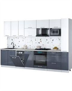 Кухонный гарнитур Интерлиния Мила Gloss 3.2-ПМ4