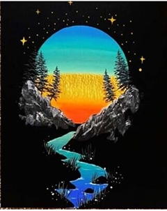 Картина по номерам Флюид Закат в горах 40x50 / BHR0576