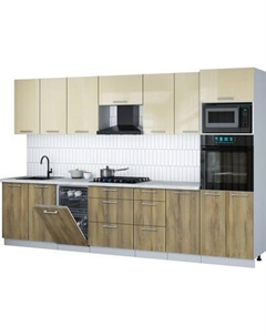 Кухонный гарнитур Интерлиния Мила Gloss 3.25-ПМ3