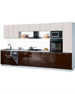 Кухонный гарнитур Интерлиния Мила Gloss 3.7-ПМ3