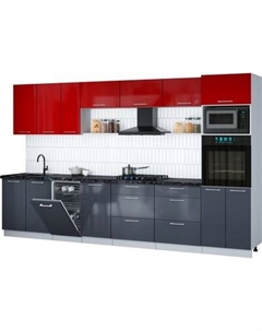 Кухонный гарнитур Интерлиния Мила Gloss 3.5-ПМ3