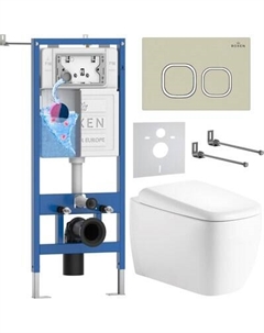 Унитаз подвесной с инсталляцией Roxen StounFix Dual Fresh 968518