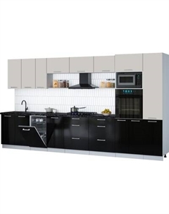 Кухонный гарнитур Интерлиния Мила Gloss 3.9-ПМ3
