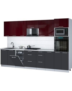 Кухонный гарнитур Интерлиния Мила Gloss 3.25-ПМ3