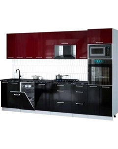 Кухонный гарнитур Интерлиния Мила Gloss 3.1-ПМ3