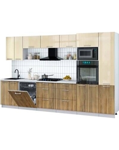 Кухонный гарнитур Интерлиния Мила Gloss 3.4-ПМ1