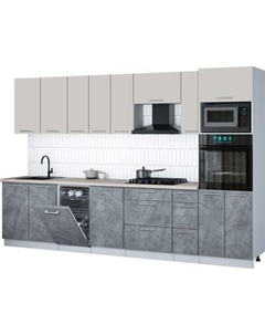 Кухонный гарнитур Интерлиния Мила Gloss 3.2-ПМ3