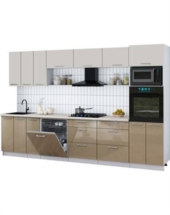 Кухонный гарнитур Интерлиния Мила Gloss 3.3-ПМ1-2