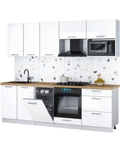 Кухонный гарнитур Интерлиния Мила Gloss 2.45-ПМ4