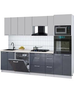Кухонный гарнитур Интерлиния Мила Gloss 2.7-ПМ1