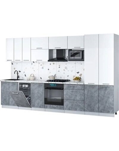 Кухонный гарнитур Интерлиния Мила Gloss 3.5-ПМ4