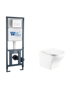 Унитаз подвесной с инсталляцией WeltWasser Marberg 410 + Odenbach 004 GL-WT + Mar 410 SE GL-WT Weltwasser